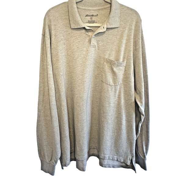 Eddie Bauer‎ Polo Shirt XL Mens Oatmeal Colored Cotton Solid Work Casual - Picture 1 of 5
